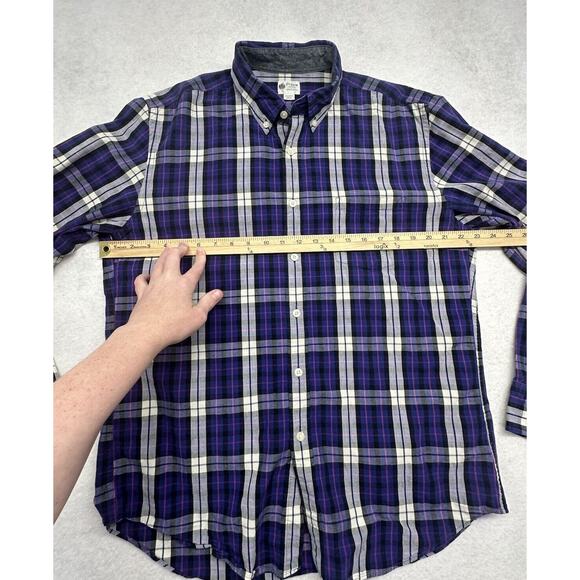 J Crew Mens‎ Shirt Size Large Washed Tartan Button Down Long Sleeve Purple Plaid - Picture 5 of 7